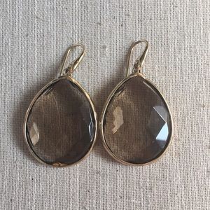 Stella & Dot serenity stone drop earrings Smokey